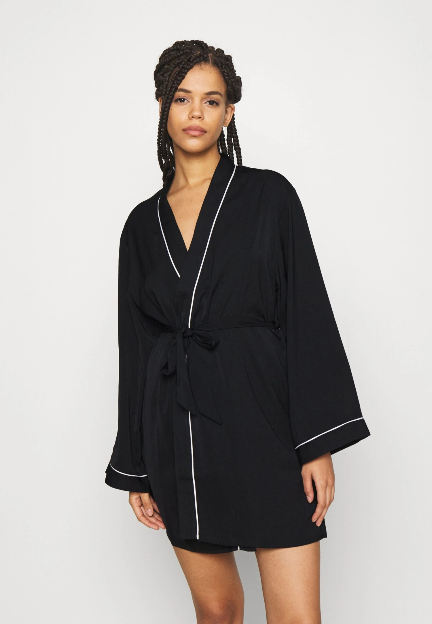 Anna Field Amanda Satin Dressing Gown - Badjas - Black 3 Anna Field Amanda Satin Dressing Gown - Badjas - Black