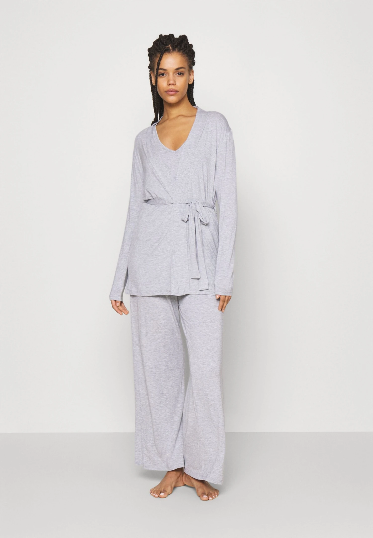 Anna Field 3 Piece Jersey- Pyjama - Mottled Light Grey 3 Anna Field 3 Piece Jersey- Pyjama - Mottled Light Grey